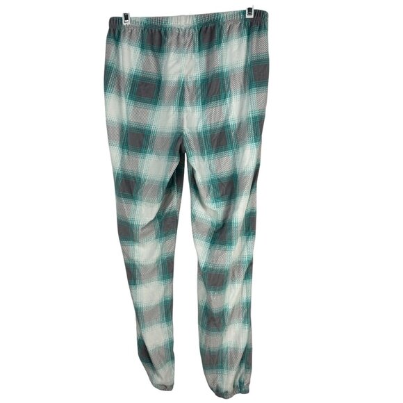 Sonoma Womens Small Plaid Turquoise Gray Pajama Set Long Sleeve Top Elastic Pant - Picture 8 of 8